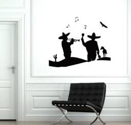 Vinyl Wall Decal Mexican Mariachi Silhouette Music Mexico Funny Cool Latin Decor Stickers Mural - #1925Di - thumbnail 1