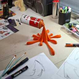 Graffiti Spray Can Sculpture Splash - Pop Art Streetart Artwork - thumbnail 2