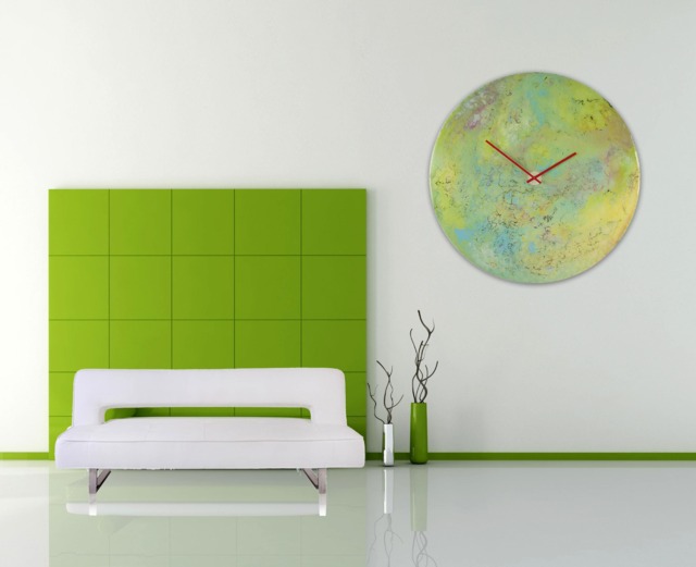 35 Inch Extra Large Wall Clock Modern Lighting, Circular With Lights, Glass Round Art With Lighting - image 1
