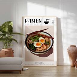 Ramen Poster, Food Print, Art, Modern Kitchen Decor, Japanese Decor - thumbnail 3