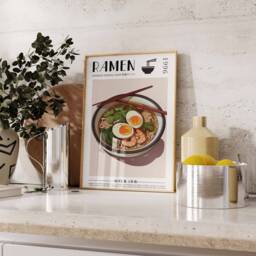 Ramen Poster, Food Print, Art, Modern Kitchen Decor, Japanese Decor - thumbnail 2
