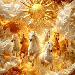 Vastu Horses & Peacocks Art Print in Golden Wall Frame - 11x14 Inches 2 Designs - thumbnail 3