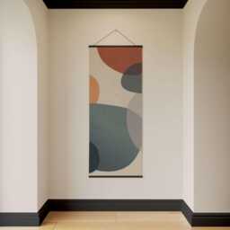 Soft Abstract Shapes Tapestry - Wall Hanging Unique Art - thumbnail 2