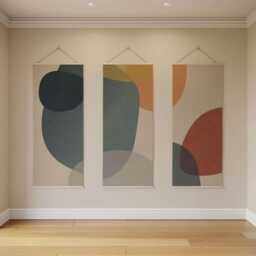 Soft Abstract Shapes Tapestry - Wall Hanging Unique Art - thumbnail 3