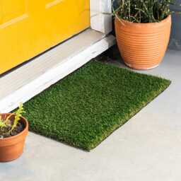 Synthetic Fescue Green Grass Mat, Washable Indoor/Outdoor Rug - thumbnail 3