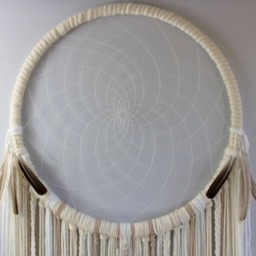Extra Large Boho Dreamcatcher - Macram?? Wall Hanging With Clear Quartz Crystal - thumbnail 3