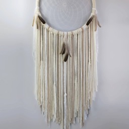 Extra Large Boho Dreamcatcher - Macram?? Wall Hanging With Clear Quartz Crystal - thumbnail 2