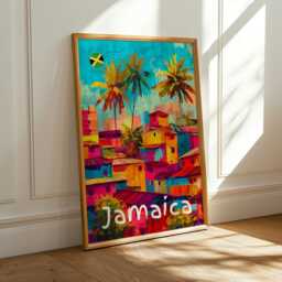 Jamaica Tropical Houses - Caribbean Style Decor - Travel Enthusiast Wall Art Print - Poster Only - thumbnail 3