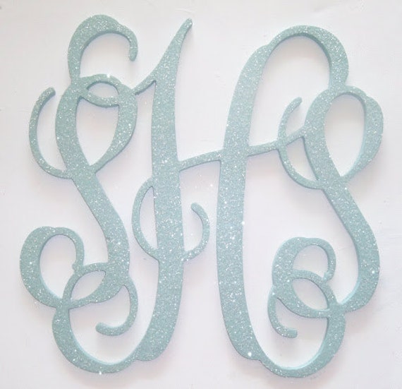 24 Inch Connected Glitter Monogram - Nursery Decor Wall Letters Name Any Color