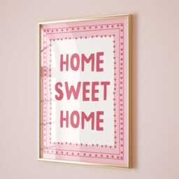 Home Sweet Wall Print, Hallway Art, Cute Pink Decor - thumbnail 2