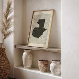 Guatemala Map - Vintage Beige Typography With City Names Travel Poster Wall Art Print - thumbnail 3