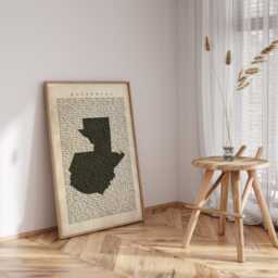 Guatemala Map - Vintage Beige Typography With City Names Travel Poster Wall Art Print - thumbnail 2