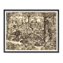 Vincent Van Gogh Art Reproduction Posters - Poster Printing Wall Print For Home Office Decor Garden Of The Hospital - thumbnail 1