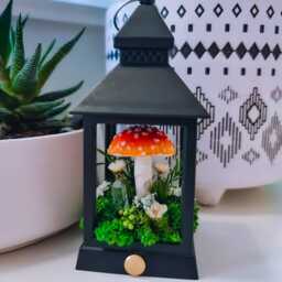 Rechargeable Miniature Mushroom Night Light Handmade Fairy Lantern - thumbnail 4