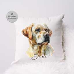 Personalised Yellow Labrador Cushion - Custom Dog Lover Pillow Gift Memorial Home Decor - thumbnail 2
