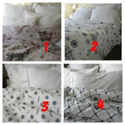 Nautical Duvet Cover Set Anchor, Compass Print, 100% Cotton - thumbnail 2