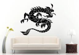 Dragons Tribal Long Tail Wall Decal Vinyl Sticker Mural Room Decor L760 - thumbnail 1