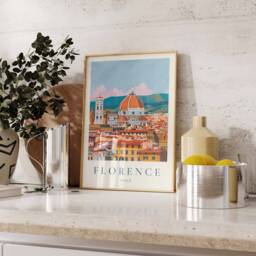 Florence Travel Poster Italian Cityscape Art Print - thumbnail 4