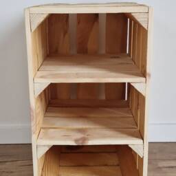 Wooden Crate Shoe Rack Natural Vintage Style Storage Shelves - thumbnail 2