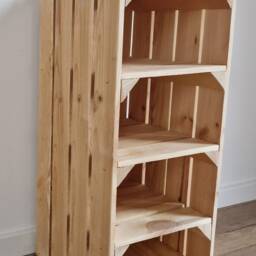 Wooden Crate Shoe Rack Natural Vintage Style Storage Shelves - thumbnail 3