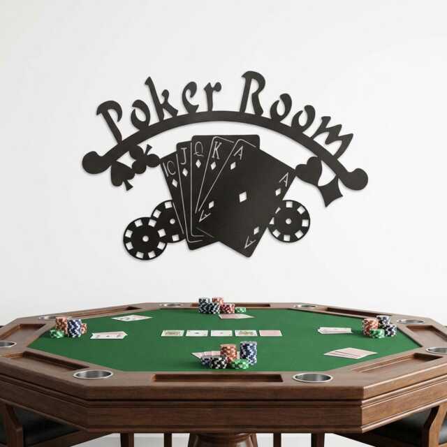 Poker Room Sign, Metal Wall Art, Man Cave Decor - 30 - image 1