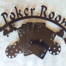 Poker Room Sign, Metal Wall Art, Man Cave Decor - 30 - thumbnail 3