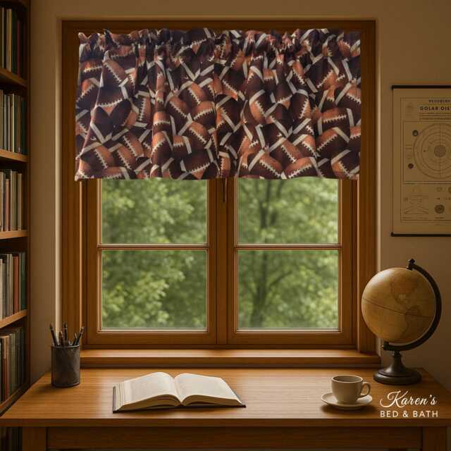 Football Valance Packed Print Sports Fan Curtain Man Cave Game Room Boys Bedroom Decor Custom Window Treatment - image 1