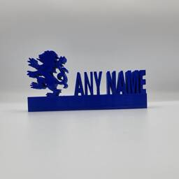 Rangers Fc Personalised Name Shelf Display Stand Figure Sign Plaque Fan Gift Football 3D Printed, Gift, Plate, Souvenir - thumbnail 3