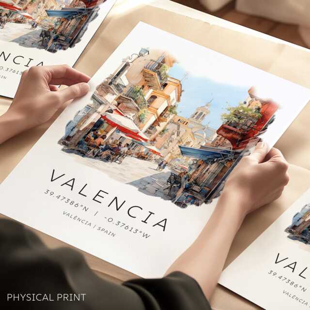 Valencia Travel Poster, Spain City Print, Holiday Wall European Gift, Decor - image 1