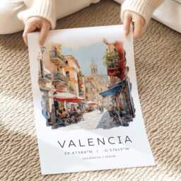 Valencia Travel Poster, Spain City Print, Holiday Wall European Gift, Decor - thumbnail 2
