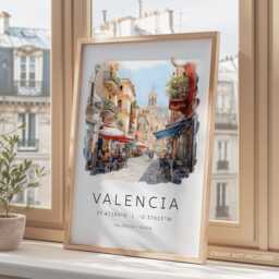 Valencia Travel Poster, Spain City Print, Holiday Wall European Gift, Decor - thumbnail 3