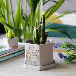 Anniversary Hexagon Plant Pot - Personalised Couples New Home Gift Cacti Succulent Lover