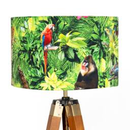 Green Tropical Lampshade Leopard Monkey Frog 25cm 30cm 35cm 40cm 45cm Drum Lamp Shade - Shade, Handmade Home Decor Ceiling Table - thumbnail 3