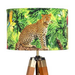 Green Tropical Lampshade Leopard Monkey Frog 25cm 30cm 35cm 40cm 45cm Drum Lamp Shade - Shade, Handmade Home Decor Ceiling Table