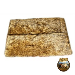 Faux Fur Area Rug - Shaggy Wolf Pelt, Seamed Accent - thumbnail 3