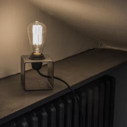Iron Table Lamp - Industrial Design Minimal Cube - thumbnail 2