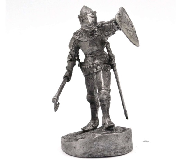 Tin 54mm Soldier France. Knight With Axe 14Th Century - image 1