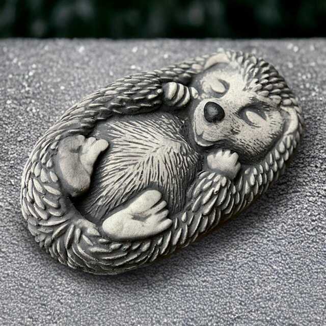Sleeping Hedgehog Statue Stone Figurine Garden Animal Decoration Concrete Ornament Woodland Creature Sculpture Gift - image 1