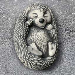 Sleeping Hedgehog Statue Stone Figurine Garden Animal Decoration Concrete Ornament Woodland Creature Sculpture Gift - thumbnail 2