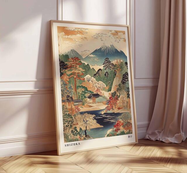 Japanese Wall Art, Hokusai Poster, Ukiyo-E Print, Japandi Wabi Sabi Landscape Home Decor, Anime Poster - image 1
