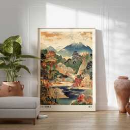 Japanese Wall Art, Hokusai Poster, Ukiyo-E Print, Japandi Wabi Sabi Landscape Home Decor, Anime Poster - thumbnail 2