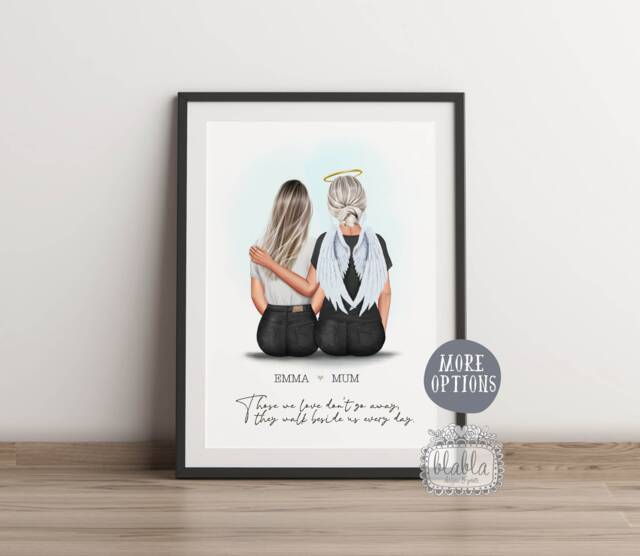 Personalised Memorial Print, in Loving Memory, Photo Gift, Remembrance Your Wings Were Ready, Sympathy Loving Memory - image 1