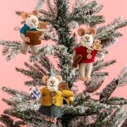 Felt Mouse Hanging Decoration - Personalised Christmas Tree Unique Bauble Festive Childrens Gifts Gift Ideas - thumbnail 1