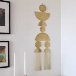 Metal Wall Panel. Mid-Century Modern Home Decor. Brass Sculpture. Boho Minimalistic Scandinavian Art. Moon Hanging - thumbnail 4