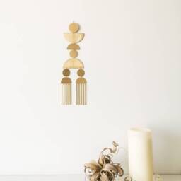 Metal Wall Panel. Mid-Century Modern Home Decor. Brass Sculpture. Boho Minimalistic Scandinavian Art. Moon Hanging - thumbnail 3