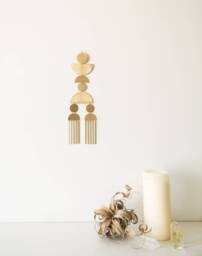 Metal Wall Panel. Mid-Century Modern Home Decor. Brass Sculpture. Boho Minimalistic Scandinavian Art. Moon Hanging