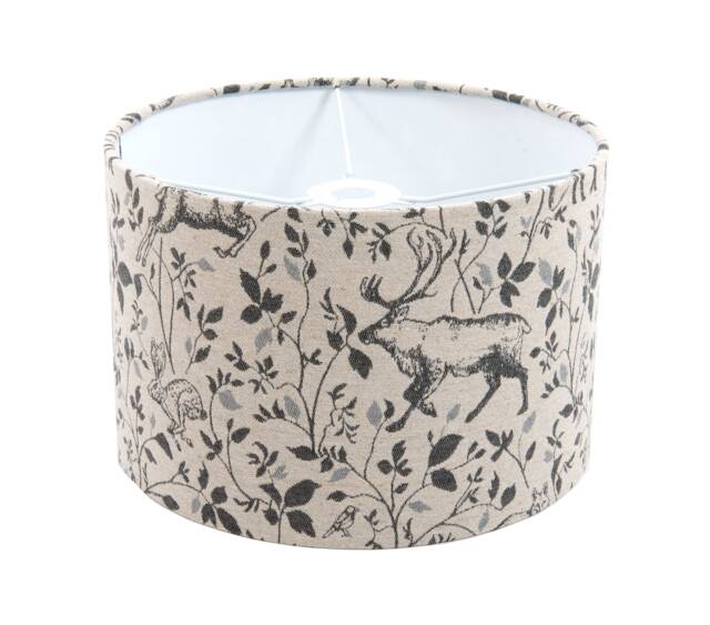 Handmade Woodland Deer Lampshade, Natural Grey, Table/Ceiling Light - image 1