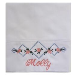 Girls Rosebud Pillowcase Custom Embroidered Personalized - thumbnail 4