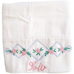 Girls Rosebud Pillowcase Custom Embroidered Personalized - thumbnail 2