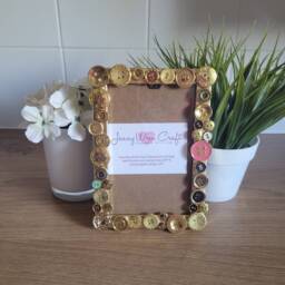 Metallic Coloured Recycled Acrylic Buttons Photo Frame 4 X 6 Inches - thumbnail 3